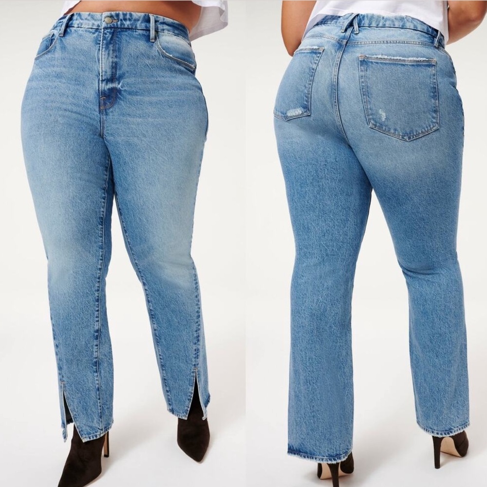 Good American Good Boy Twisted Slit Jeans